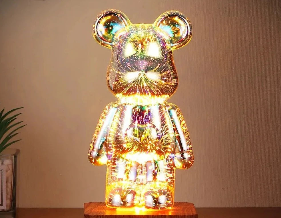 Original sänglampa - Den mångfärgade lysande björnen