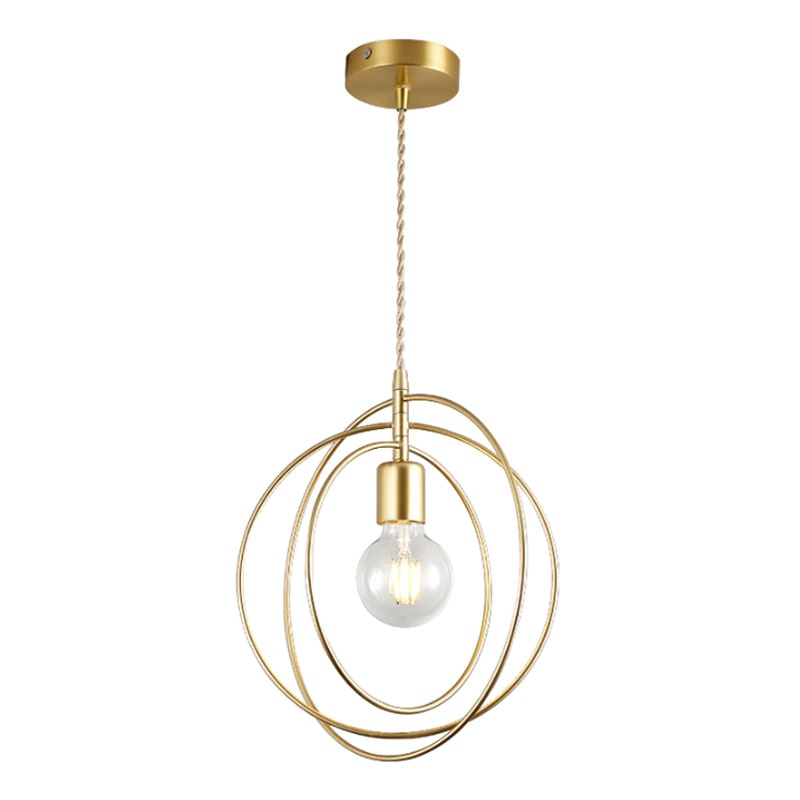 Home Led Pendant Lights Golden E27 Hanging Lamp Living Room