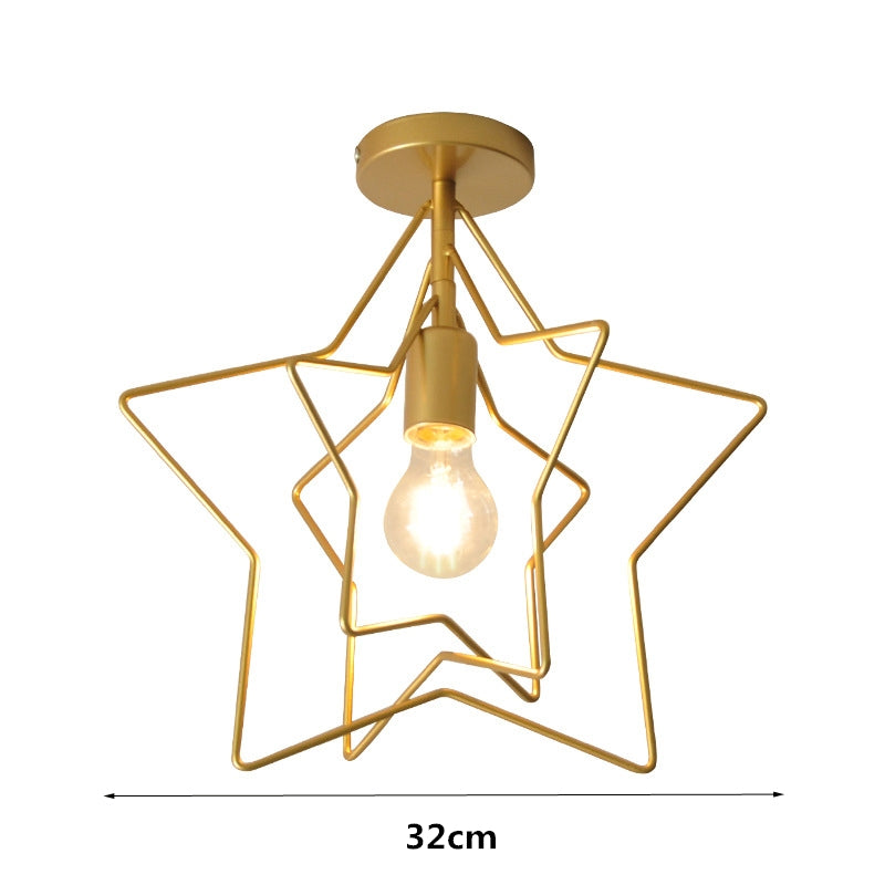 3D stjärndesign taklampa i guldmetall